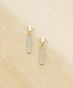 Accessories Ettika - Single File Sparkle 18k Gold Plated Earrings