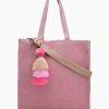 America & Beyond - Faire Vendor Pink Leopard Jute Tote With Crossbody Strap By America & Beyond - Pink