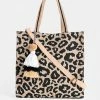 America & Beyond - Faire Vendor Cheetah Jute Tote With Crossbody Strap By America & Beyond - Cheetah