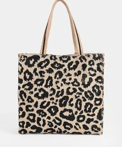 America & Beyond - Faire Vendor Cheetah Jute Tote With Crossbody Strap By America & Beyond - Cheetah