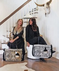 America & Beyond - Faire Vendor Silver Foil Tufted Tote By America & Beyond - Silver