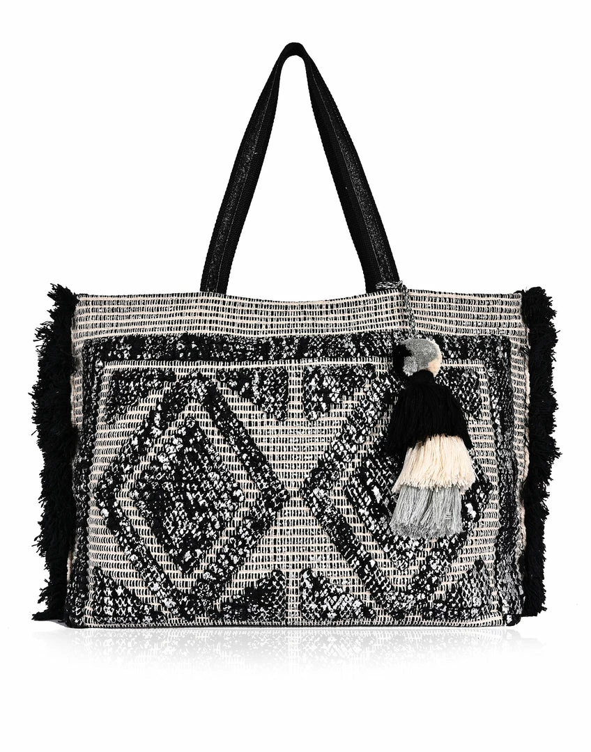 America & Beyond - Faire Vendor Silver Foil Tufted Tote By America & Beyond - Silver