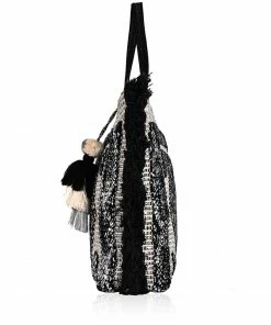 America & Beyond - Faire Vendor Silver Foil Tufted Tote By America & Beyond - Silver