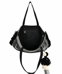 America & Beyond - Faire Vendor Silver Foil Tufted Tote By America & Beyond - Silver