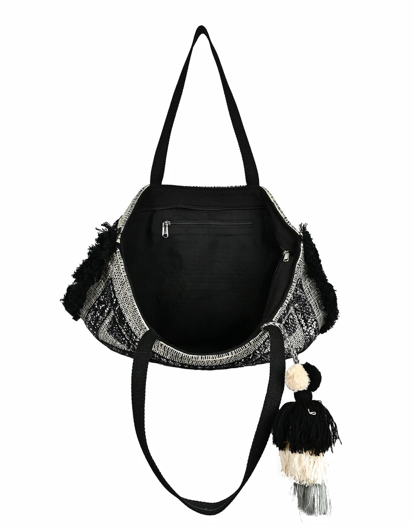 America & Beyond - Faire Vendor Silver Foil Tufted Tote By America & Beyond - Silver