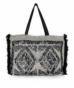 America & Beyond - Faire Vendor Silver Foil Tufted Tote By America & Beyond - Silver