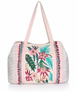 America & Beyond - Faire Vendor Accessories Jungle Flowers Tote By America & Beyond - Pink Jungle Floral