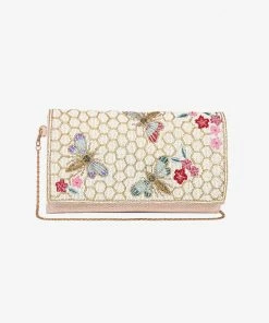 America & Beyond - Faire Vendor Natural Honey Bee Embellished Clutch By America & Beyond - Honey Bee