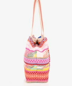 America & Beyond - Faire Vendor Accessories Isabella Embellished Tote By America & Beyond - Yellow Multi