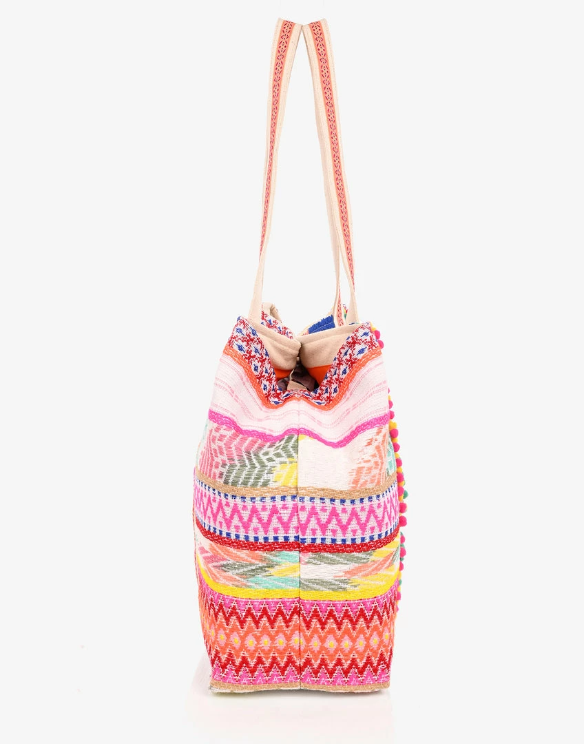 America & Beyond - Faire Vendor Accessories Isabella Embellished Tote By America & Beyond - Yellow Multi