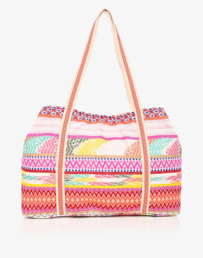 America & Beyond - Faire Vendor Accessories Isabella Embellished Tote By America & Beyond - Yellow Multi