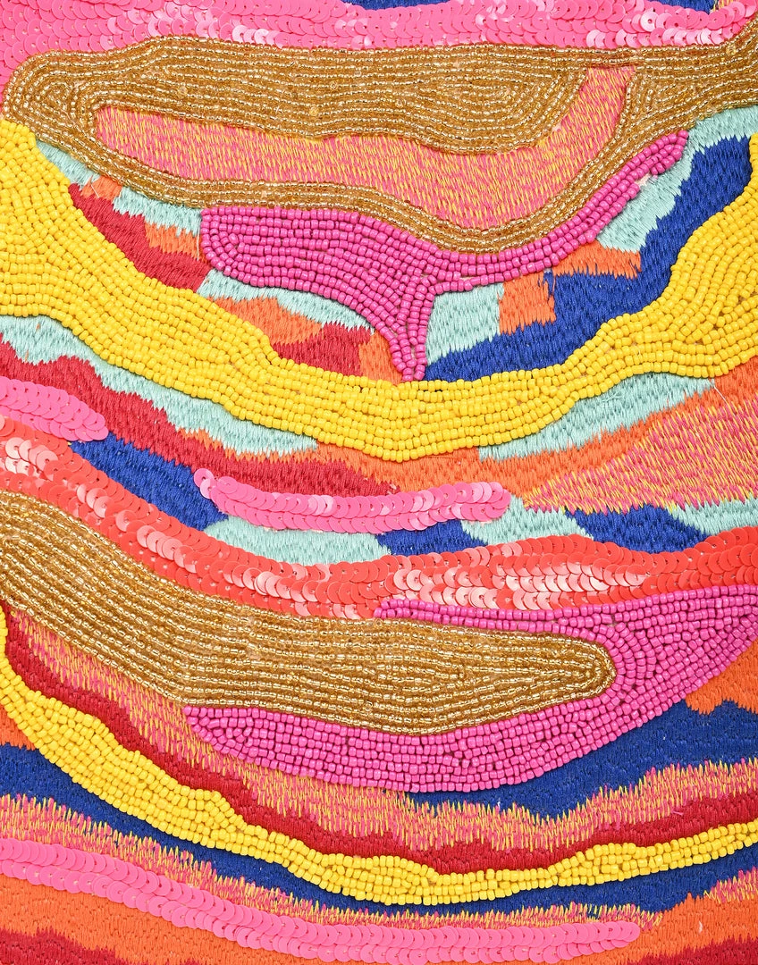 America & Beyond - Faire Vendor Accessories Isabella Embellished Tote By America & Beyond - Yellow Multi