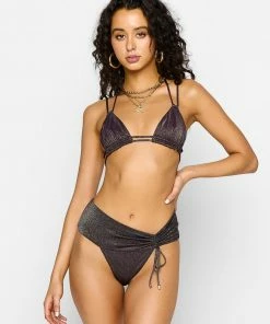 Beach Bunny Swimwear Adella Triangle Top - Glitter Black