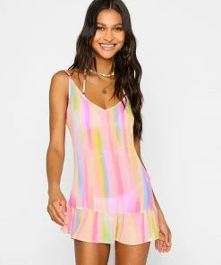Beach Bunny Swimwear Aliya Mini Dress - Multi Stripe Cover Ups