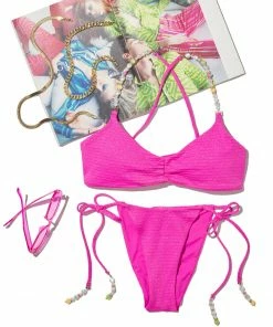Beach Bunny Swimwear Constance Tie Side Bottom - Dragon Fruit