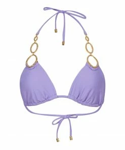 Beach Bunny Swimwear Paisley Triangle Top - Lilac