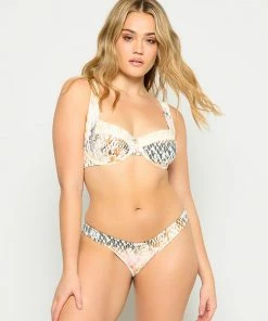 Beach Bunny Swimwear Karter Bralette Top - Snake Multi