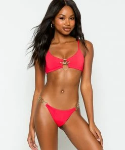 Beach Bunny Swimwear Lexi Love Tango Bottom - Red