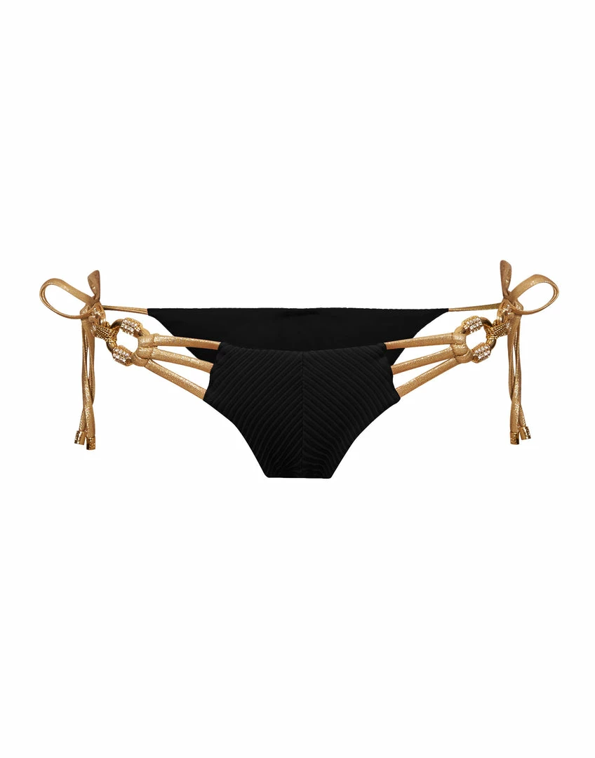 Beach Bunny Swimwear Madagascar Glam Tie Side Bottom - Black
