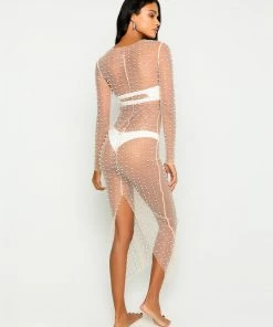 Beach Bunny Swimwear Champagne Nights Mesh Dress - Nude