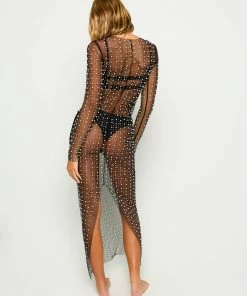 Beach Bunny Swimwear Best Sellers Champagne Nights Mesh Dress - New Black