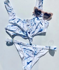 Beach Bunny Swimwear Reese Adjustable Skimpy Bottom - Indigo Tie Dye