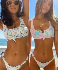 Beach Bunny Swimwear Reese Adjustable Skimpy Bottom - Indigo Tie Dye