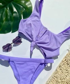 Beach Bunny Swimwear Reese Adjustable Skimpy Bottom - Lavender