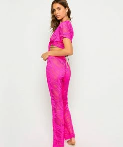 Beach Bunny Swimwear Cover Ups Miller Pant - Neon Pink