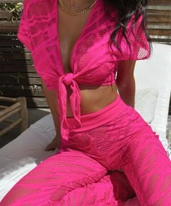 Beach Bunny Swimwear Cover Ups Miller Pant - Neon Pink