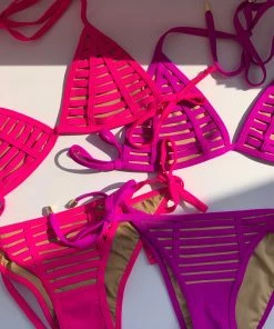 Beach Bunny Swimwear Hard Summer Tie Side Bottom - Fuchsia