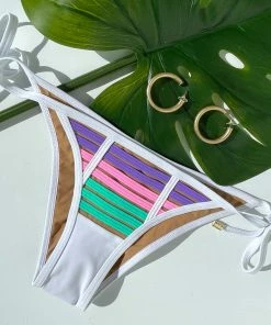 Beach Bunny Swimwear Hard Summer Tie Side Bottom - Pastel Multi