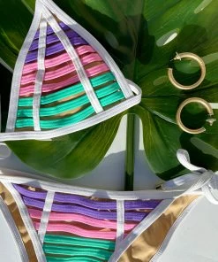 Beach Bunny Swimwear Hard Summer Triangle Top - Pastel Multi