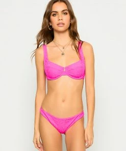 Beach Bunny Swimwear Karter Bralette Top - Neon Pink