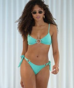 Beach Bunny Swimwear Lexi Glitter Bralette Top - Seafoam