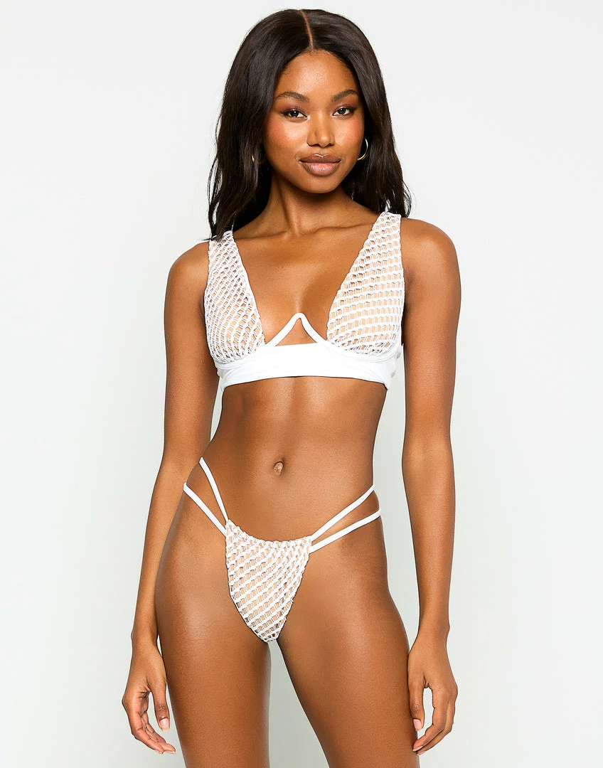 Beach Bunny Swimwear Indy Tango Bottom - White