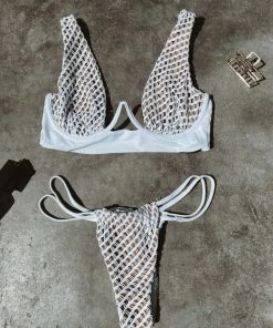 Beach Bunny Swimwear Hudson High Apex Top - White