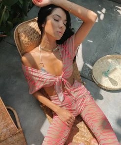 Beach Bunny Swimwear Cover Ups Miller Pant - Tiger/Tan/Popstar