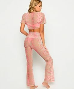 Beach Bunny Swimwear Miller Crop Top -Tiger/Tan/Popstar