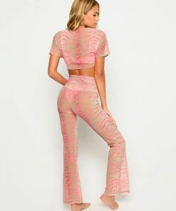 Beach Bunny Swimwear Cover Ups Miller Pant - Tiger/Tan/Popstar