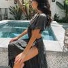 Beach Bunny Swimwear Cover Ups Hutton Wrap Skirt - Black Sheer