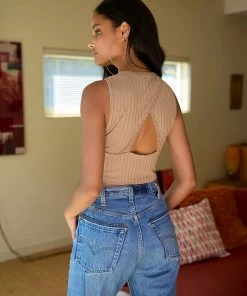 Beach Bunny Swimwear Clothing Beth Rib Crop Top - Nude