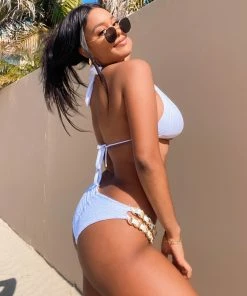 Beach Bunny Swimwear Breanna Skimpy Bottom - White