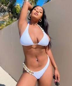 Beach Bunny Swimwear Breanna Skimpy Bottom - White