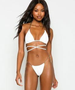 Beach Bunny Swimwear Brooklyn Triangle Top - White