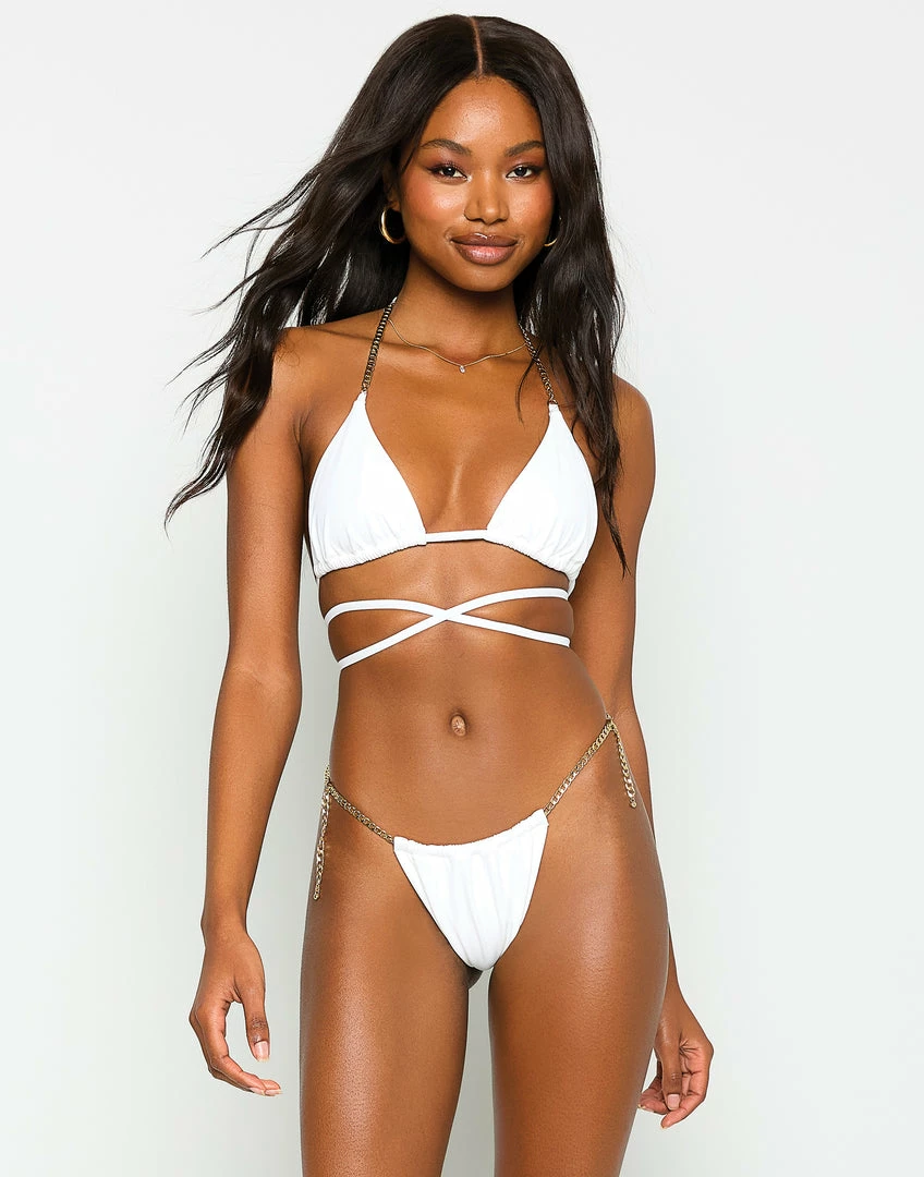 Beach Bunny Swimwear Brooklyn Tango Bottom - White