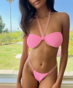 Beach Bunny Swimwear Tiffany Tango Bottom - Pink