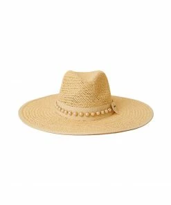 Cassie Pearl Studded Hat By BTB Los Angeles - Natural Accessories