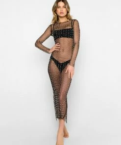 Beach Bunny Swimwear Best Sellers Champagne Nights Mesh Dress - New Black
