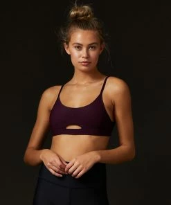 London Bralette Top By California Kisses - Eggplant
